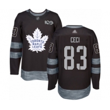 Men's Toronto Maple Leafs #83 Cody Ceci Authentic Black 1917-2017 100th Anniversary Hockey Jersey