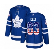 Men's Toronto Maple Leafs #83 Cody Ceci Authentic Royal Blue USA Flag Fashion Hockey Jersey