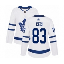Women's Toronto Maple Leafs #83 Cody Ceci Authentic White Away Hockey Jersey
