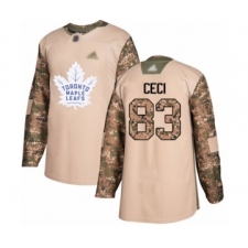 Youth Toronto Maple Leafs #83 Cody Ceci Authentic Camo Veterans Day Practice Hockey Jersey