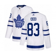 Youth Toronto Maple Leafs #83 Cody Ceci Authentic White Away Hockey Jersey
