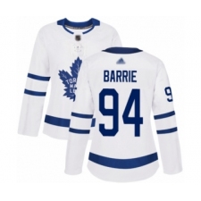 Women's Toronto Maple Leafs #94 Tyson Barrie Authentic White Away Hockey Jersey