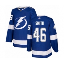 Men's Tampa Bay Lightning #46 Gemel Smith Authentic Royal Blue Home Hockey Jersey