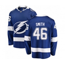 Men's Tampa Bay Lightning #46 Gemel Smith Fanatics Branded Blue Home Breakaway Hockey Jersey