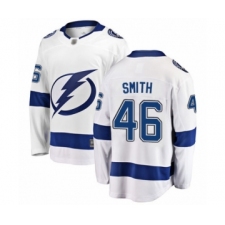 Men's Tampa Bay Lightning #46 Gemel Smith Fanatics Branded White Away Breakaway Hockey Jersey
