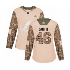 Women's Tampa Bay Lightning #46 Gemel Smith Authentic Camo Veterans Day Practice Hockey Jersey