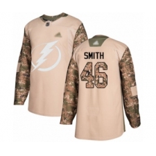 Youth Tampa Bay Lightning #46 Gemel Smith Authentic Camo Veterans Day Practice Hockey Jersey