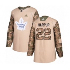 Men's Toronto Maple Leafs #22 Ben Harpur Authentic Camo Veterans Day Practice Hockey Jersey