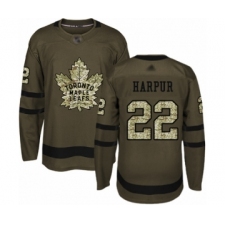 Men's Toronto Maple Leafs #22 Ben Harpur Authentic Green Salute to Service Hockey Jersey