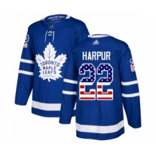 Men's Toronto Maple Leafs #22 Ben Harpur Authentic Royal Blue USA Flag Fashion Hockey Jersey