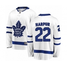 Men's Toronto Maple Leafs #22 Ben Harpur Authentic White Away Fanatics Branded Breakaway Hockey Jersey