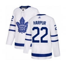 Men's Toronto Maple Leafs #22 Ben Harpur Authentic White Away Hockey Jersey