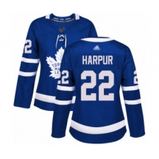 Women's Toronto Maple Leafs #22 Ben Harpur Authentic Royal Blue Home Hockey Jersey