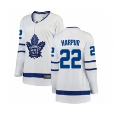 Women's Toronto Maple Leafs #22 Ben Harpur Authentic White Away Fanatics Branded Breakaway Hockey Jersey