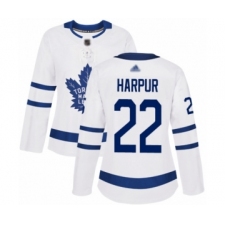 Women's Toronto Maple Leafs #22 Ben Harpur Authentic White Away Hockey Jersey