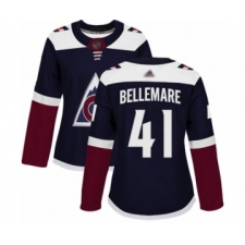 Women's Colorado Avalanche #41 Pierre-Edouard Bellemare Authentic Navy Blue Alternate Hockey Jersey