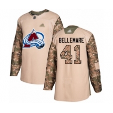 Youth Colorado Avalanche #41 Pierre-Edouard Bellemare Authentic Camo Veterans Day Practice Hockey Jersey