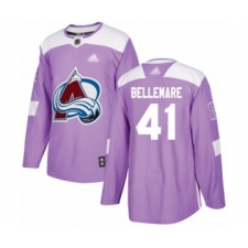 Youth Colorado Avalanche #41 Pierre-Edouard Bellemare Authentic Purple Fights Cancer Practice Hockey Jersey