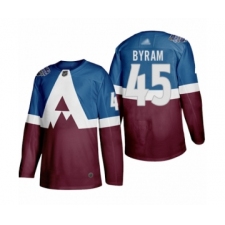 Men's Colorado Avalanche #45 Bowen Byram Authentic Burgundy Blue 2020 Stadium Series Hockey Jersey