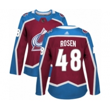 Women's Colorado Avalanche #48 Calle Rosen Authentic Burgundy Red Home Hockey Jersey