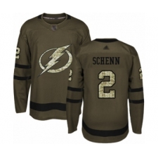 Men's Tampa Bay Lightning #2 Luke Schenn Authentic Green Salute to Service Hockey Jersey