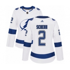 Women's Tampa Bay Lightning #2 Luke Schenn Authentic White Away Hockey Jersey