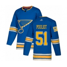 Youth St. Louis Blues #51 Derrick Pouliot Authentic Navy Blue Alternate Hockey Jersey
