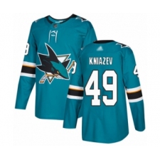 Men's San Jose Sharks #49 Artemi Kniazev Authentic Teal Green Home Hockey Jersey