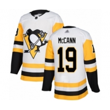 Men's Pittsburgh Penguins #19 Jared McCann Authentic White Away Hockey Jersey