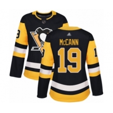 Women's Pittsburgh Penguins #19 Jared McCann Authentic Black Home Hockey Jersey