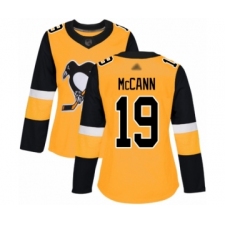 Women's Pittsburgh Penguins #19 Jared McCann Authentic Gold Alternate Hockey Jersey
