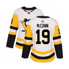 Women's Pittsburgh Penguins #19 Jared McCann Authentic White Away Hockey Jersey
