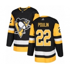 Men's Pittsburgh Penguins #22 Samuel Poulin Authentic Black Home Hockey Jersey
