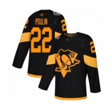 Youth Pittsburgh Penguins #22 Samuel Poulin Authentic Black 2019 Stadium Series Hockey Jersey