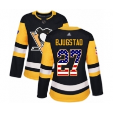Women's Pittsburgh Penguins #27 Nick Bjugstad Authentic Black USA Flag Fashion Hockey Jersey