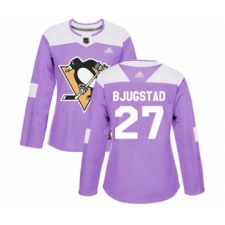 Women's Pittsburgh Penguins #27 Nick Bjugstad Authentic Purple Fights Cancer Practice Hockey Jersey
