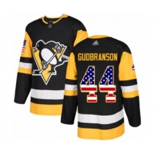 Men's Pittsburgh Penguins #44 Erik Gudbranson Authentic Black USA Flag Fashion Hockey Jersey