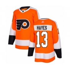 Men's Philadelphia Flyers #13 Kevin Hayes Authentic Orange Home Hockey Jersey