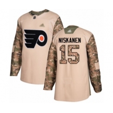 Men's Philadelphia Flyers #15 Matt Niskanen Authentic Camo Veterans Day Practice Hockey Jersey