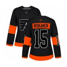 Women's Philadelphia Flyers #15 Matt Niskanen Authentic Black Alternate Hockey Jersey