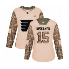 Women's Philadelphia Flyers #15 Matt Niskanen Authentic Camo Veterans Day Practice Hockey Jersey