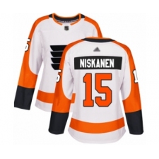 Women's Philadelphia Flyers #15 Matt Niskanen Authentic White Away Hockey Jersey