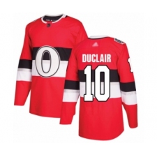 Men's Ottawa Senators #10 Anthony Duclair Authentic Red 2017 100 Classic Hockey Jersey