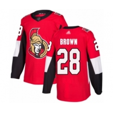 Men's Ottawa Senators #28 Connor Brown Authentic Red Home Hockey Jersey