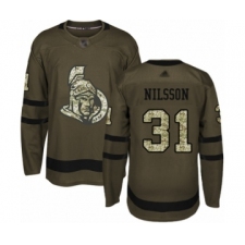 Men's Ottawa Senators #31 Anders Nilsson Authentic Green Salute to Service Hockey Jersey