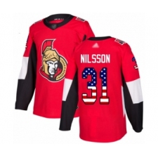 Youth Ottawa Senators #31 Anders Nilsson Authentic Red USA Flag Fashion Hockey Jersey