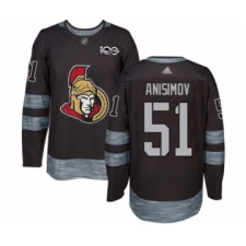 Men's Ottawa Senators #51 Artem Anisimov Authentic Black 1917-2017 100th Anniversary Hockey Jersey