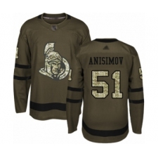 Men's Ottawa Senators #51 Artem Anisimov Authentic Green Salute to Service Hockey Jersey