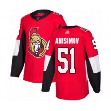 Men's Ottawa Senators #51 Artem Anisimov Authentic Red Home Hockey Jersey