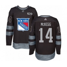 Men's New York Rangers #14 Greg McKegg Authentic Black 1917-2017 100th Anniversary Hockey Jersey